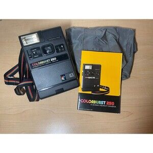 Vintage Camera 1979 Colorburst 250 Kodak Instant Camera w Original Rainbow Strap